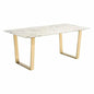 Atlas Dining Table White & Gold-Dining Tables-Zuo Modern-LOOMLAN
