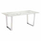 Atlas Dining Table White & Silver-Dining Tables-Zuo Modern-LOOMLAN