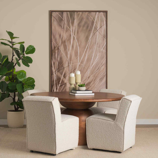 Atlas Pedestal Base Wooden Brown Dining Table