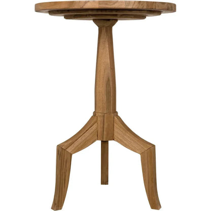 Atomic Natural Teak Wood Round Side Table - LOOMLAN - Noir - Side Tables
