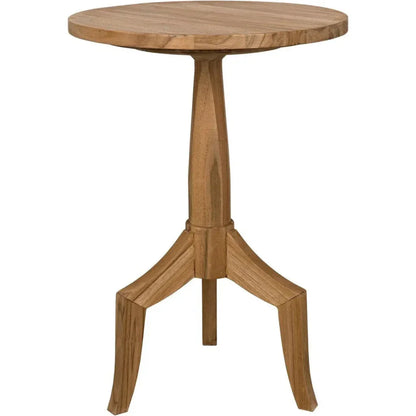 Atomic Natural Teak Wood Round Side Table - LOOMLAN - Noir - Side Tables
