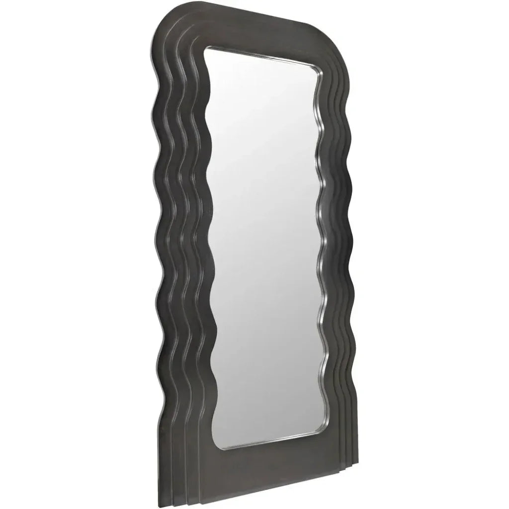 Atticus Black Floor Mirror-Floor Mirrors-Noir-LOOMLAN