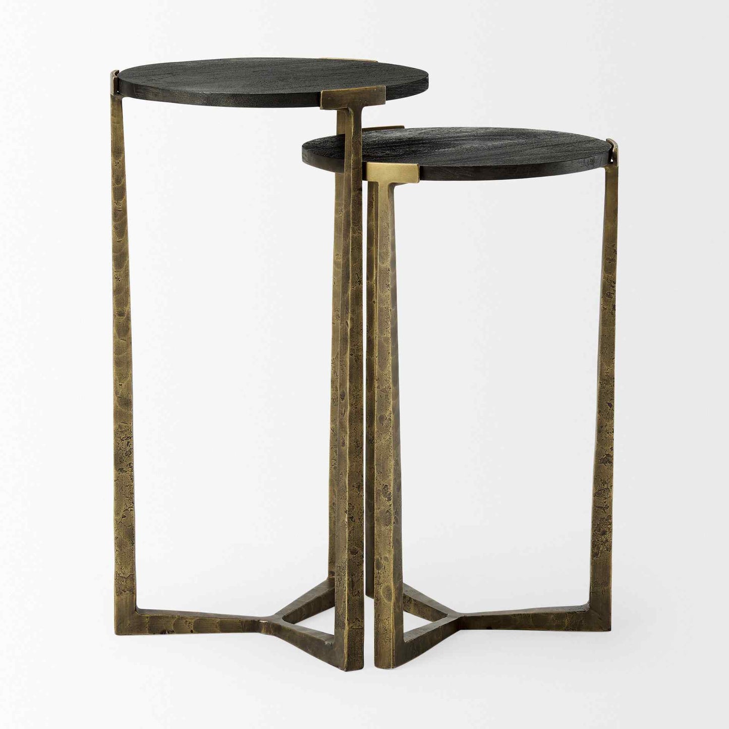 Atticus Black Wood Top Nesting Table (Set of 2)