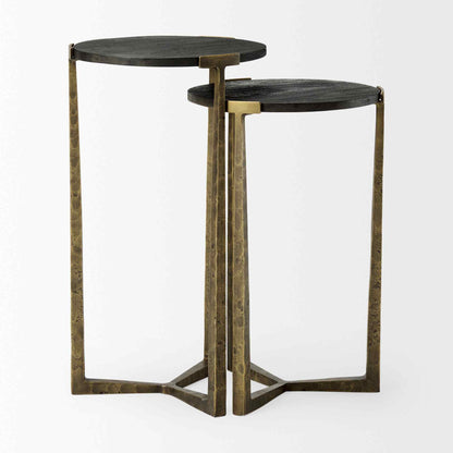 Atticus Black Wood Top Nesting Table (Set of 2)
