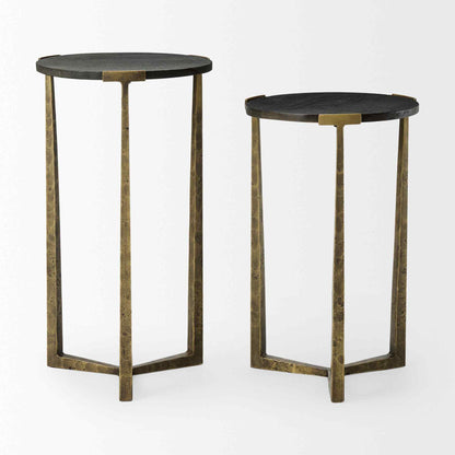 Atticus Black Wood Top Nesting Table (Set of 2)