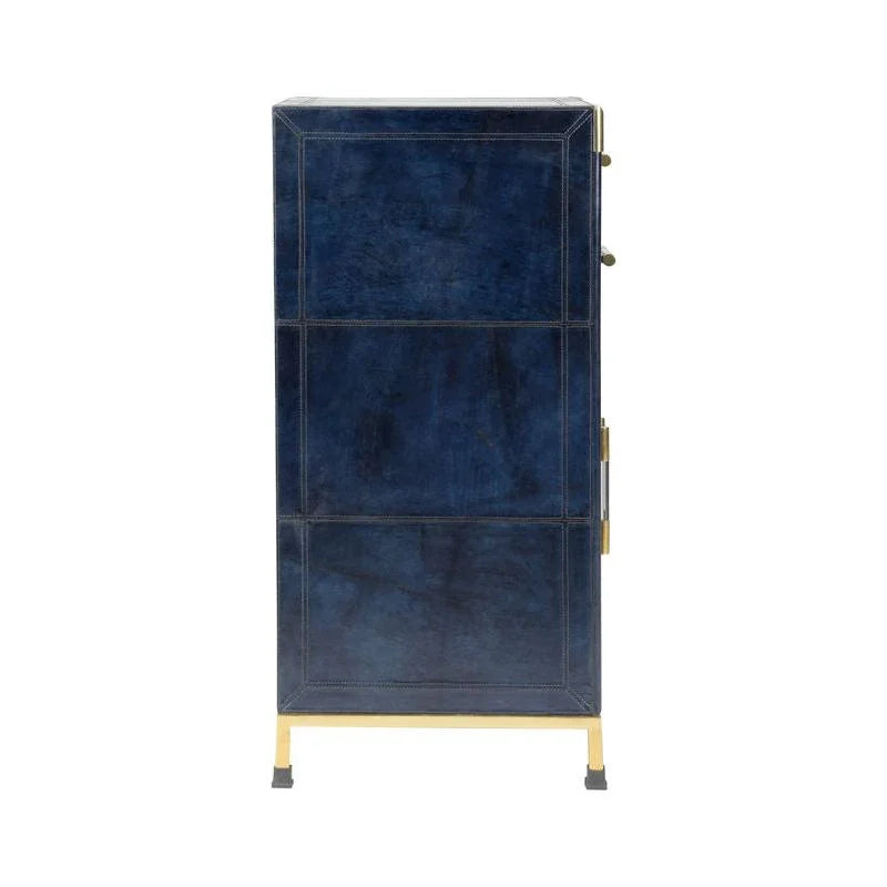 Atticus Dark Blue Leather Wrapped Cabinet - LOOMLAN - Chelsea House - Accent Cabinets