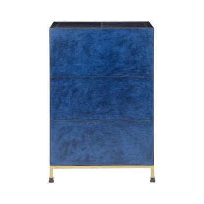 Atticus Dark Blue Leather Wrapped Cabinet - LOOMLAN - Chelsea House - Accent Cabinets