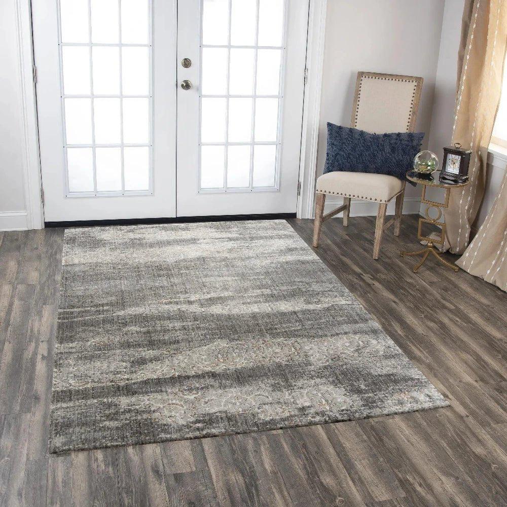 Atum Abstract Gray Large Area Rugs For Living Room - LOOMLAN - LOOMLAN - Area Rugs