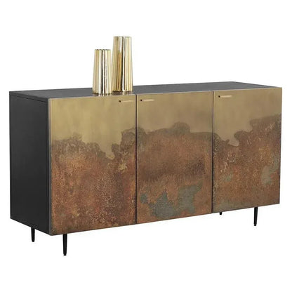 Auburn Sideboard Antique Brass Ombre Patina Fronts - LOOMLAN - SUNPAN - Sideboards