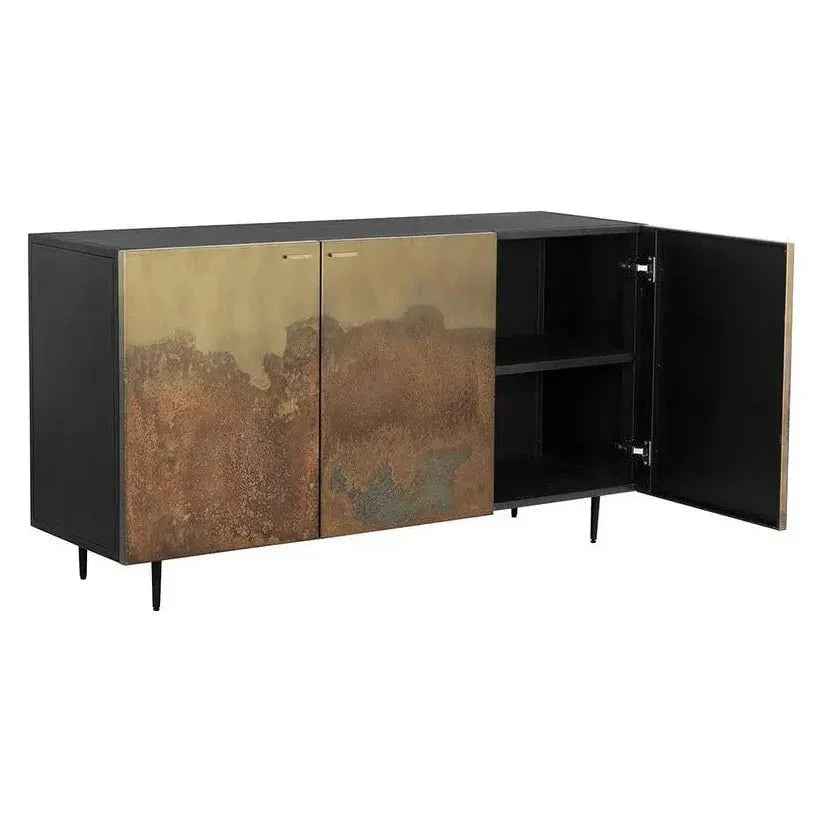 Auburn Sideboard Antique Brass Ombre Patina Fronts - LOOMLAN - SUNPAN - Sideboards