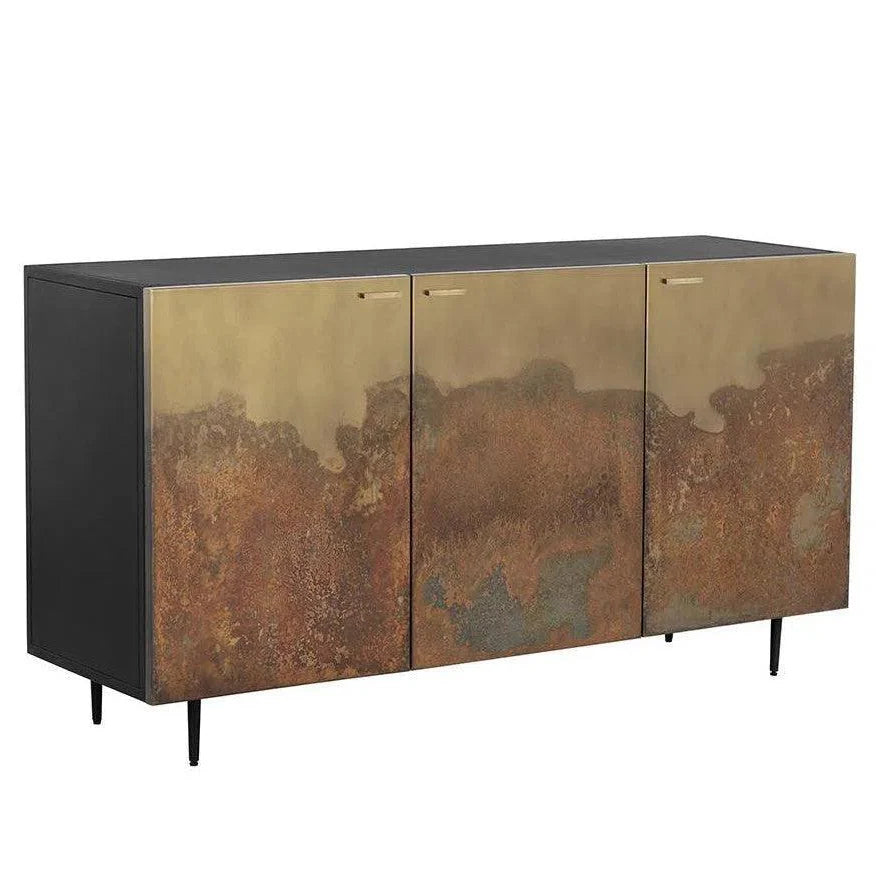 Auburn Sideboard Antique Brass Ombre Patina Fronts - LOOMLAN - SUNPAN - Sideboards