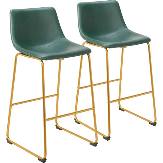Augusta Leather Barstool 2PC - LOOMLAN - Zuo Modern - Bar Stools