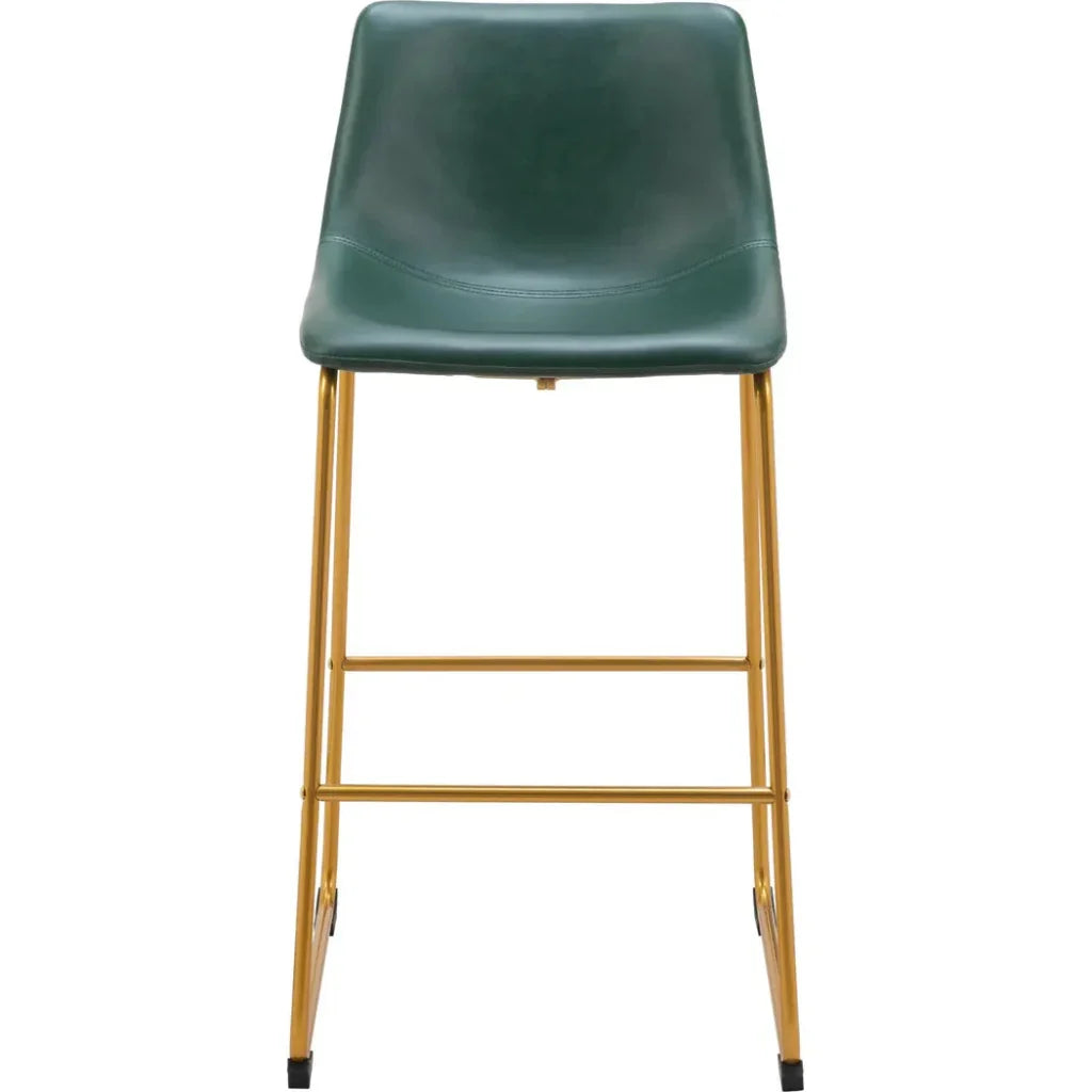 Augusta Leather Barstool 2PC - LOOMLAN - Zuo Modern - Bar Stools