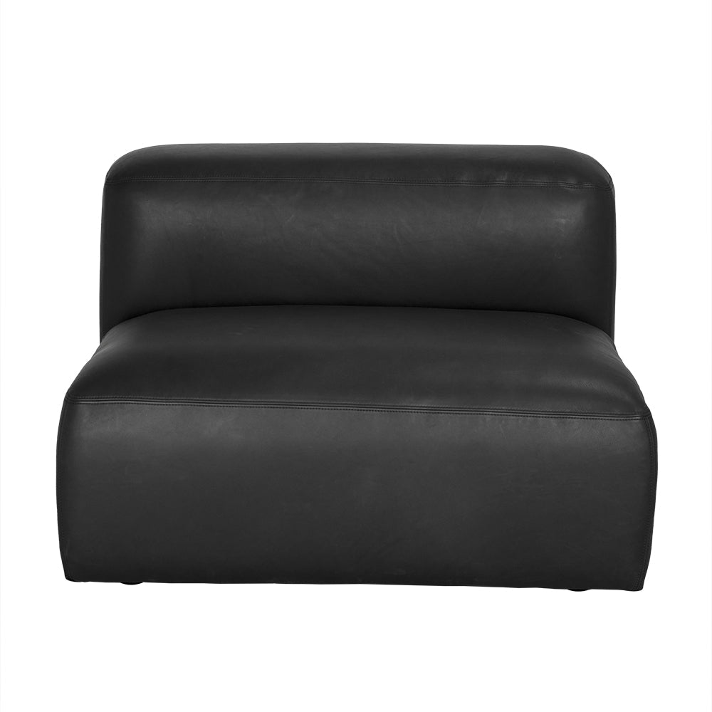 Augustus Black Leather Modular Sofa-Modular Sofas-Noir-LOOMLAN