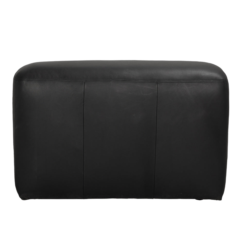 Augustus Black Leather Modular Sofa-Modular Sofas-Noir-LOOMLAN
