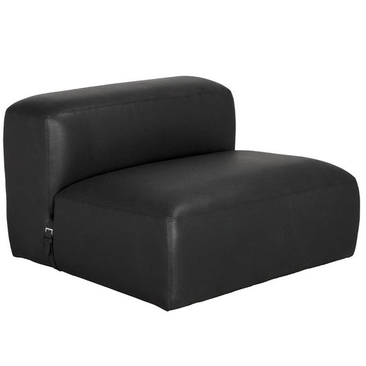 Augustus Black Leather Modular Sofa-Modular Sofas-Noir-LOOMLAN