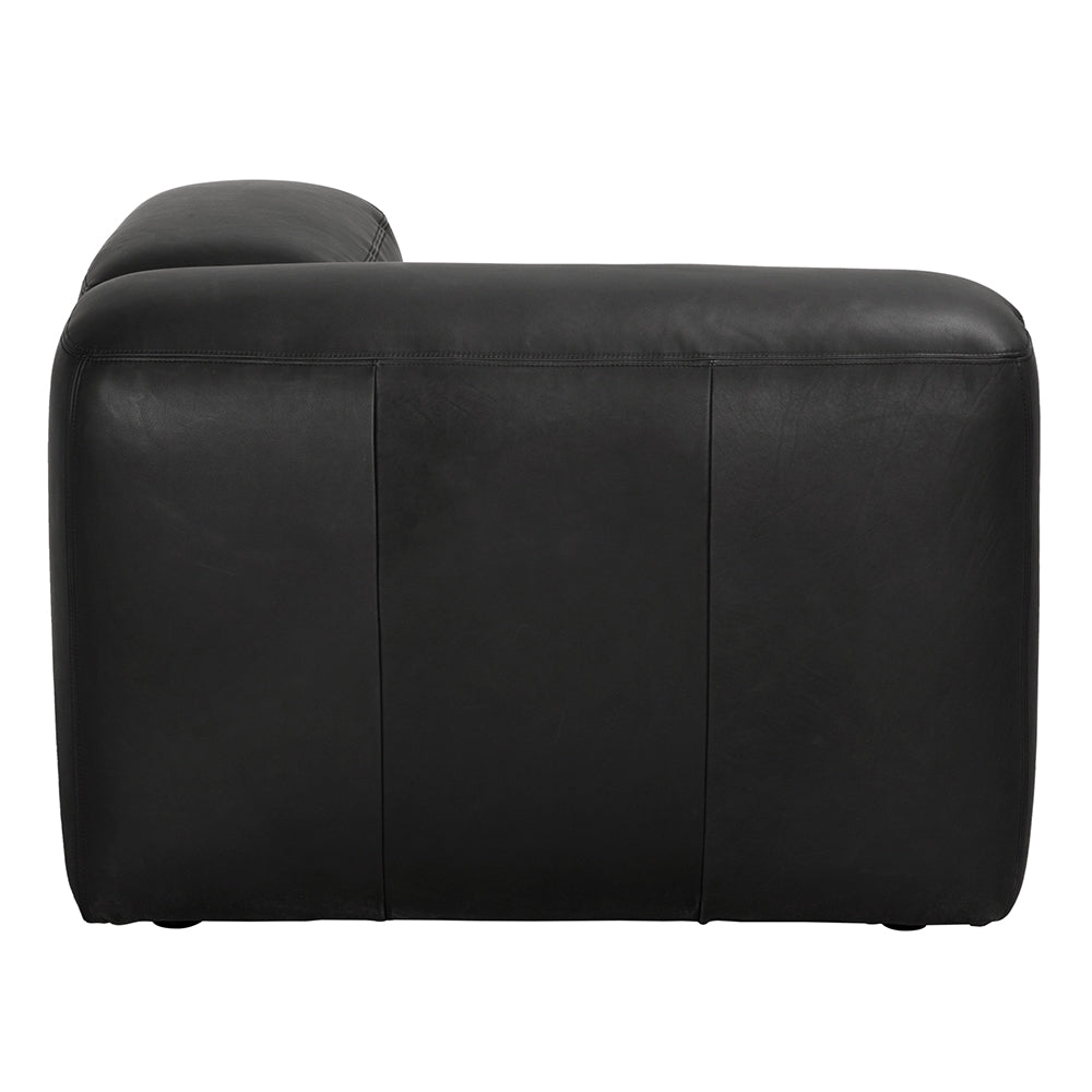 Augustus Matte Black Leather Modular Sofa-Modular Sofas-Noir-LOOMLAN