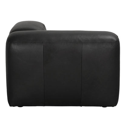 Augustus Matte Black Leather Modular Sofa-Modular Sofas-Noir-LOOMLAN