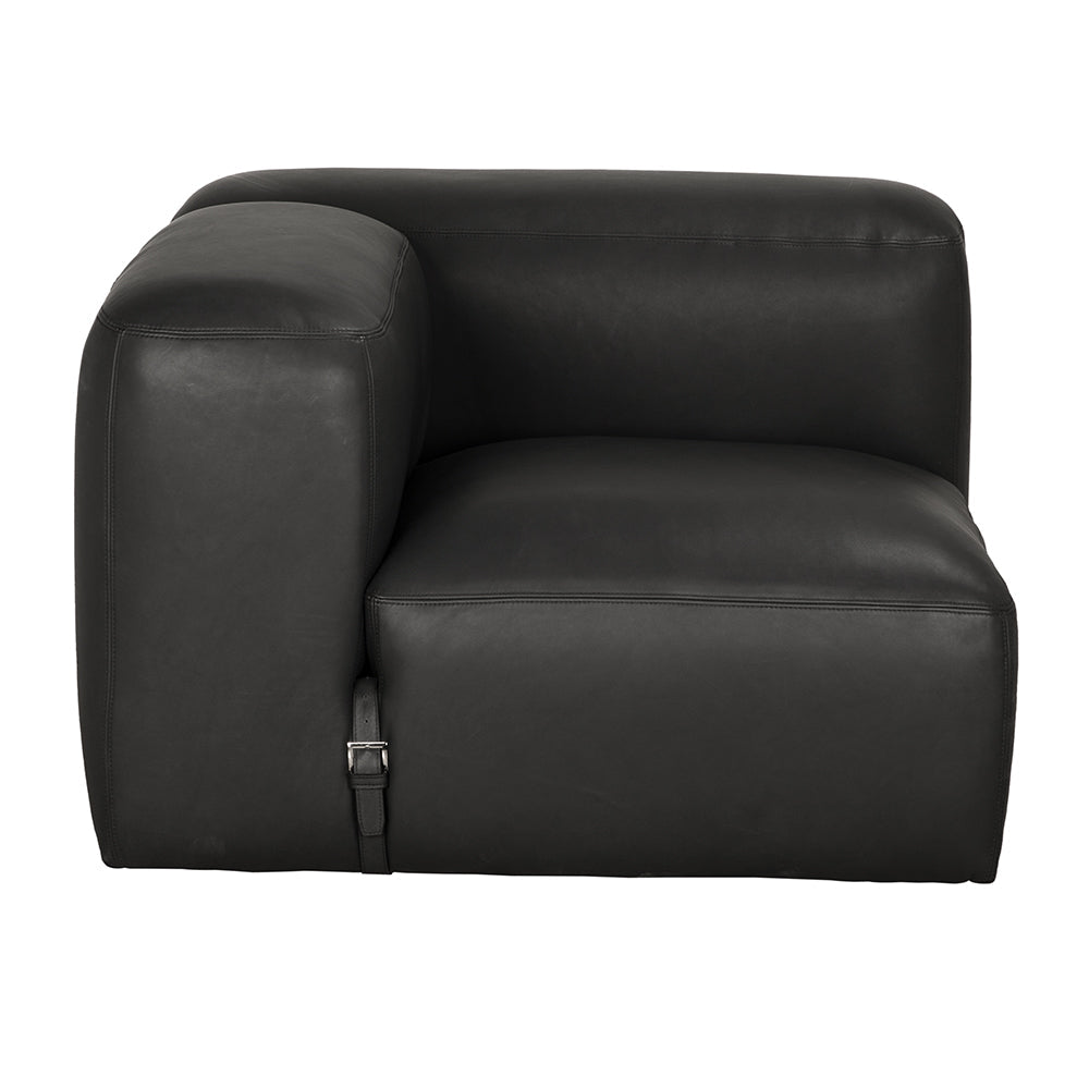 Augustus Matte Black Leather Modular Sofa-Modular Sofas-Noir-LOOMLAN