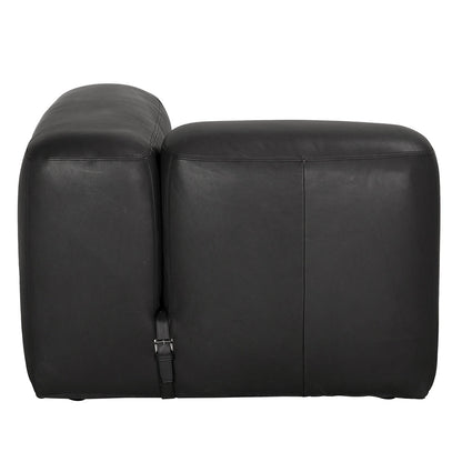 Augustus Matte Black Leather Modular Sofa-Modular Sofas-Noir-LOOMLAN