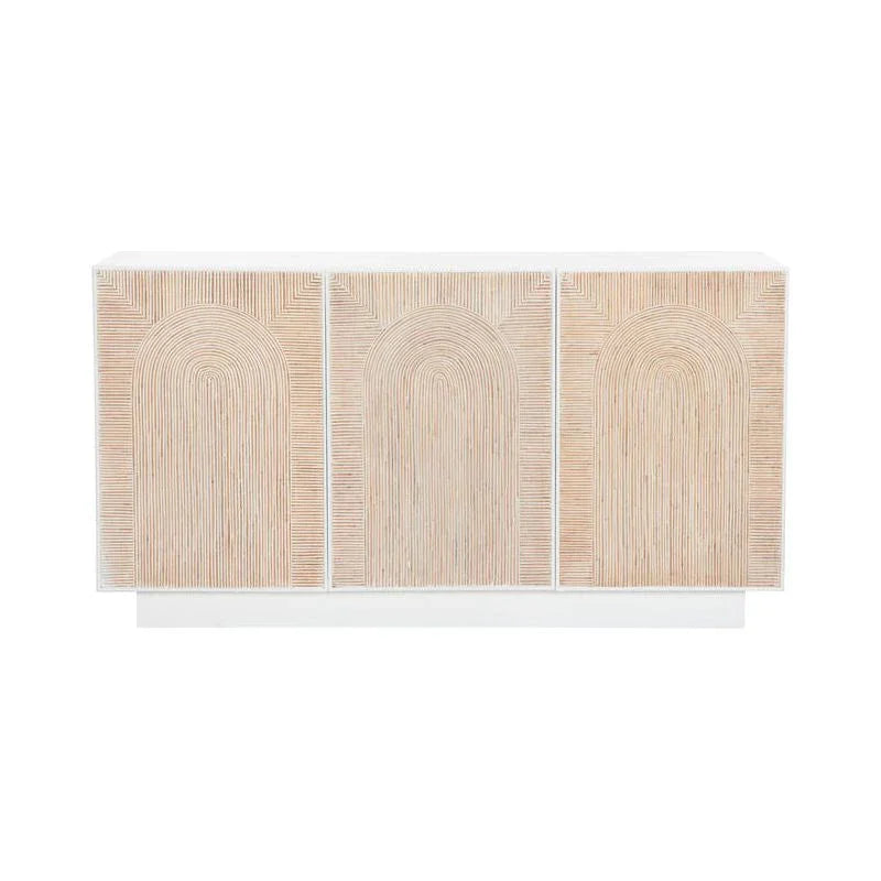 Aura Arch Pattern White Cabinet - LOOMLAN - Wildwood - Accent Cabinets