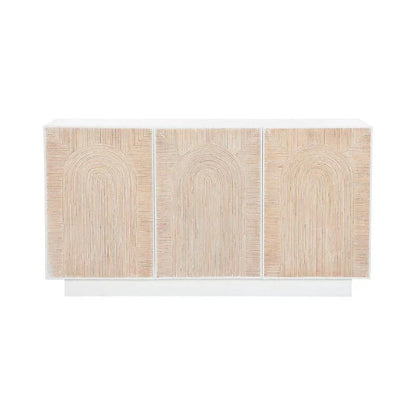 Aura Arch Pattern White Cabinet - LOOMLAN - Wildwood - Accent Cabinets