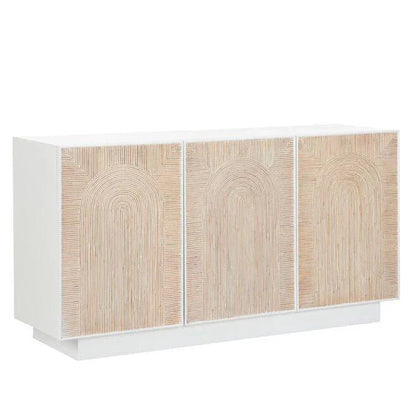 Aura Arch Pattern White Cabinet - LOOMLAN - Wildwood - Accent Cabinets