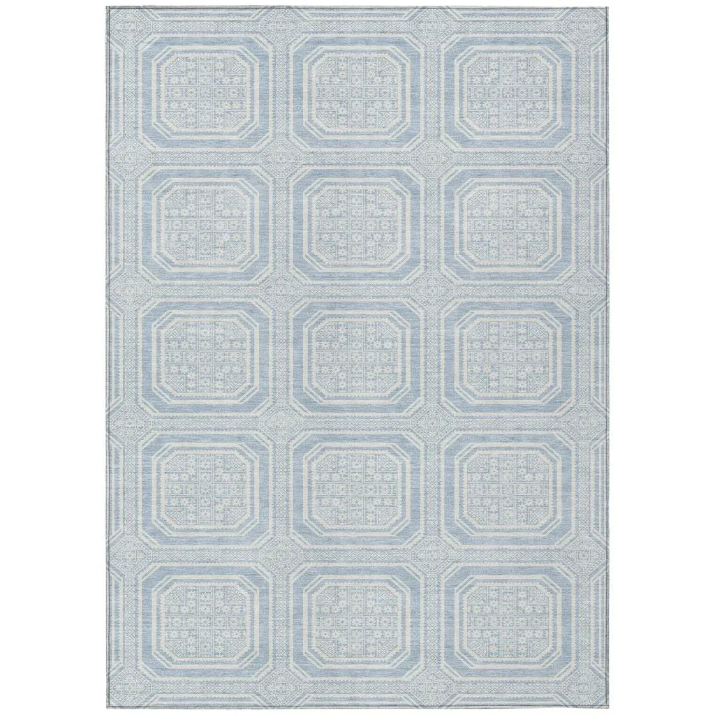 Auralis Blue Washable Indoor - Outdoor Rug - LOOMLAN - LOOMLAN Rugs - Outdoor Rugs