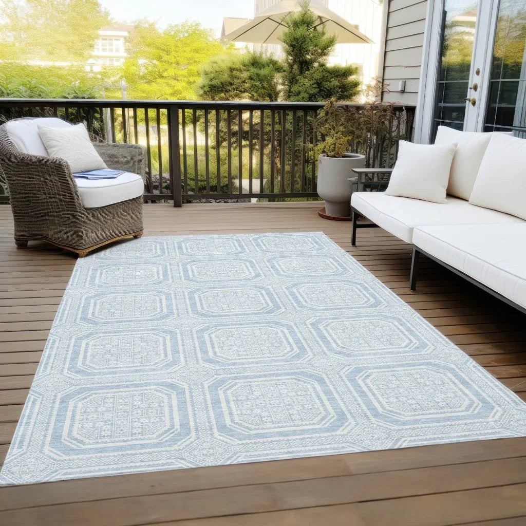 Auralis Blue Washable Indoor - Outdoor Rug - LOOMLAN - LOOMLAN Rugs - Outdoor Rugs