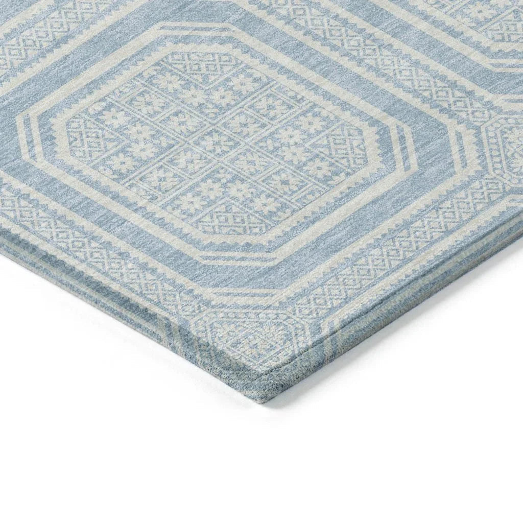 Auralis Blue Washable Indoor - Outdoor Rug - LOOMLAN - LOOMLAN Rugs - Outdoor Rugs