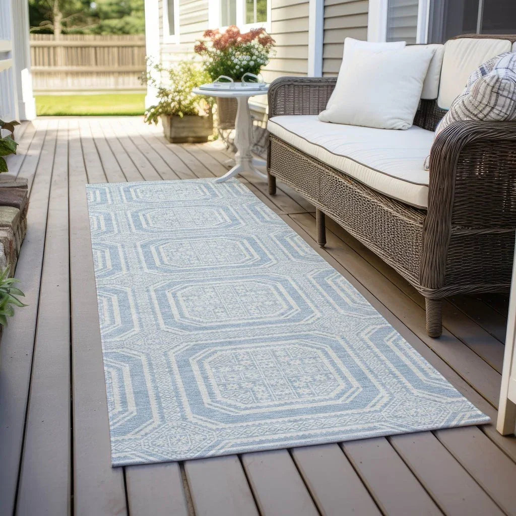 Auralis Blue Washable Indoor - Outdoor Rug - LOOMLAN - LOOMLAN Rugs - Outdoor Rugs