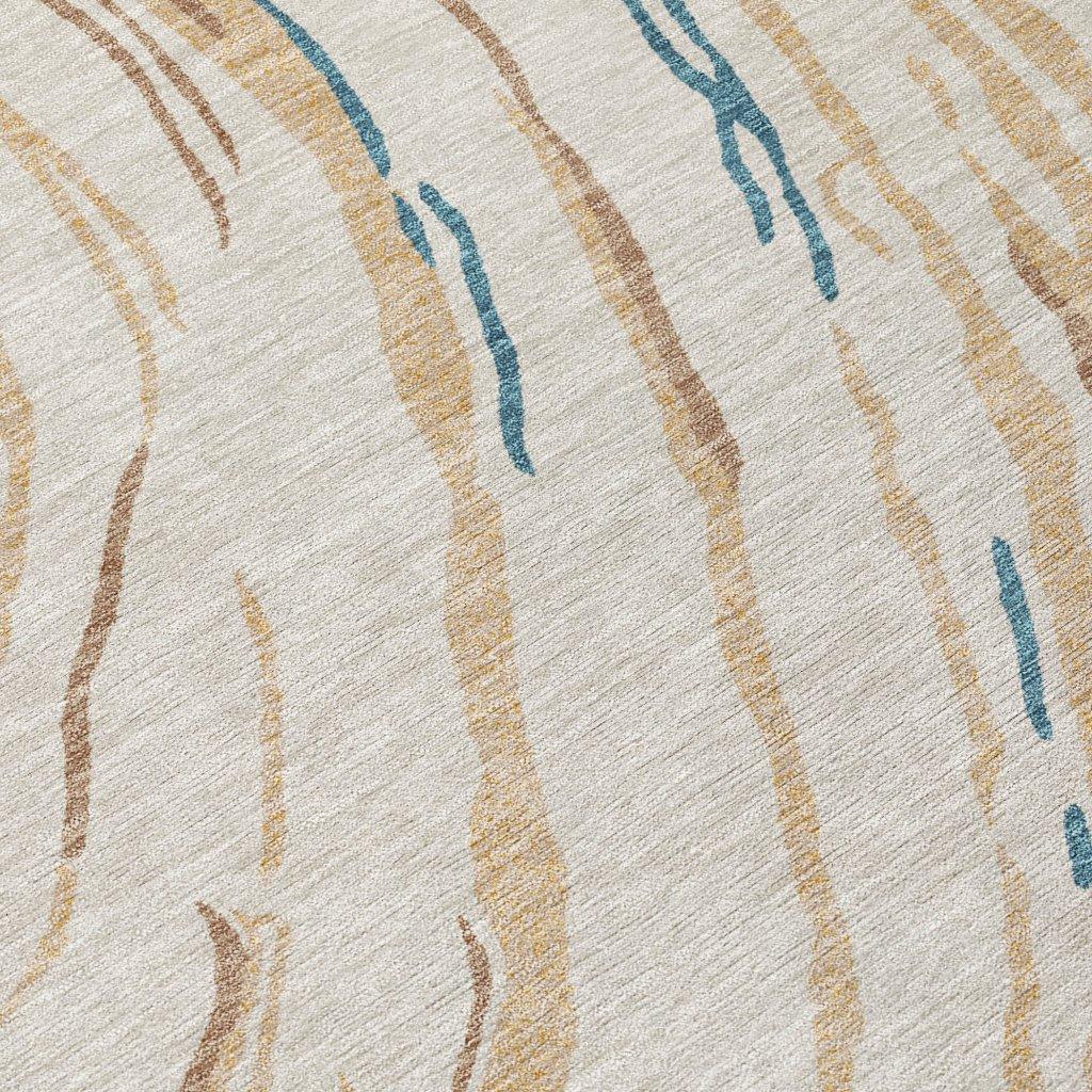 Aureva Beige Washable Indoor-Outdoor Rug-Outdoor Rugs-LOOMLAN Rugs-LOOMLAN