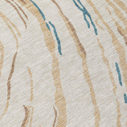 Aureva Beige Washable Indoor-Outdoor Rug-Outdoor Rugs-LOOMLAN Rugs-LOOMLAN