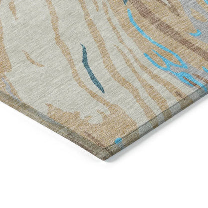 Aureva Beige Washable Indoor-Outdoor Rug-Outdoor Rugs-LOOMLAN Rugs-LOOMLAN