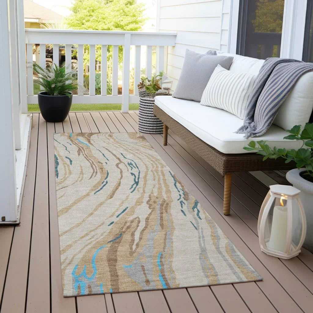 Aureva Beige Washable Indoor-Outdoor Rug-Outdoor Rugs-LOOMLAN Rugs-LOOMLAN