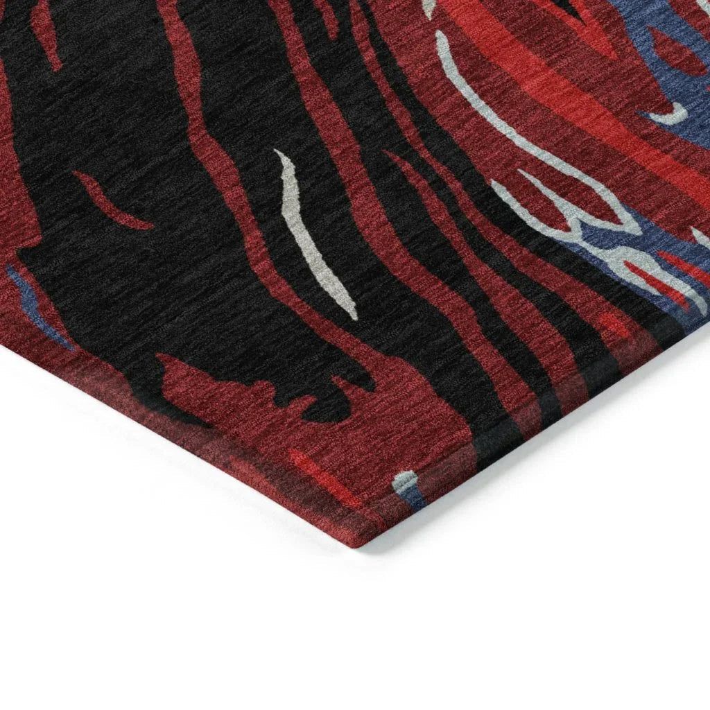Aureva Black Washable Indoor-Outdoor Rug-Outdoor Rugs-LOOMLAN Rugs-LOOMLAN