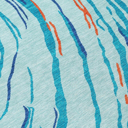 Aureva Blue Washable Indoor-Outdoor Rug-Outdoor Rugs-LOOMLAN Rugs-LOOMLAN