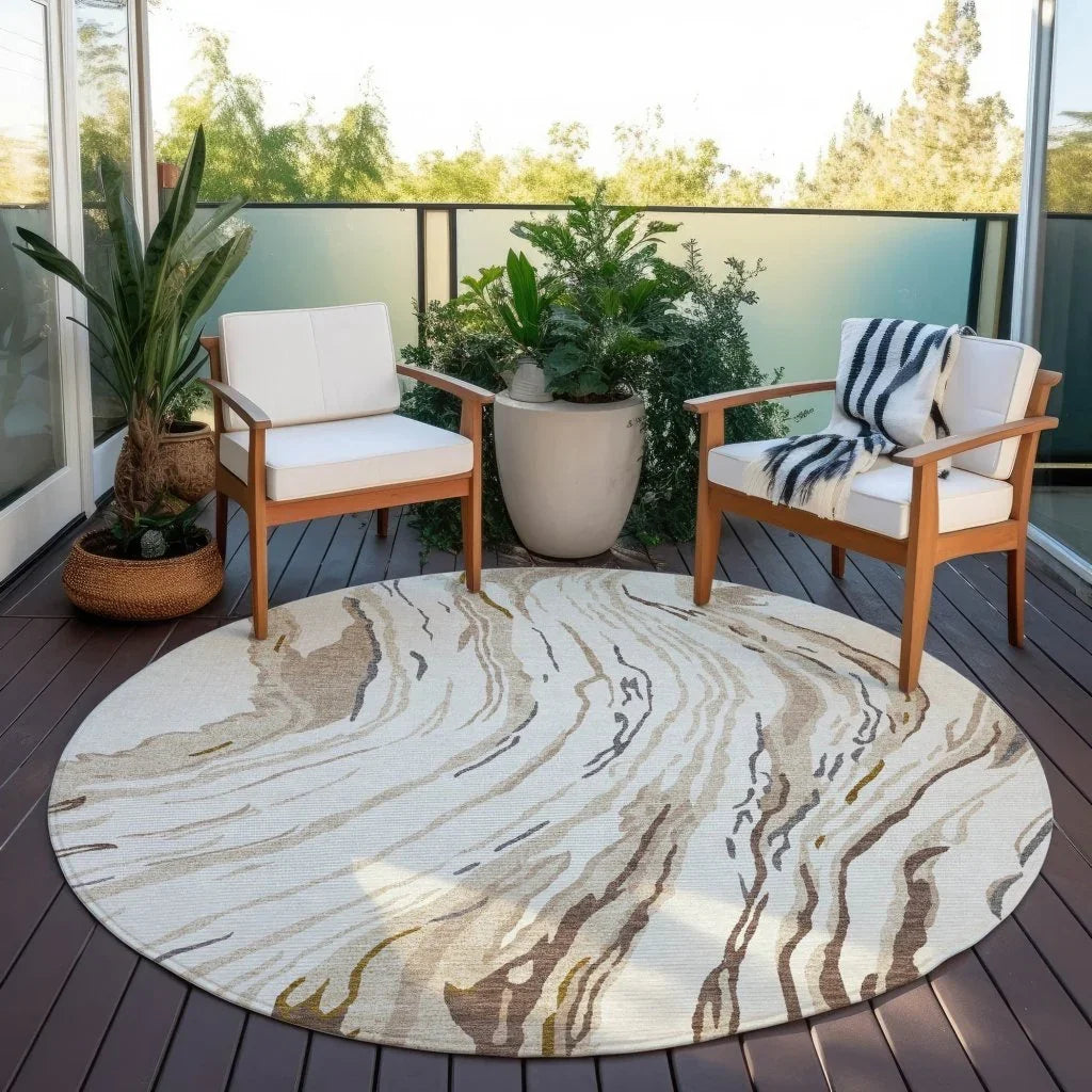 Aureva Ivory Washable Indoor-Outdoor Rug-Outdoor Rugs-LOOMLAN Rugs-LOOMLAN