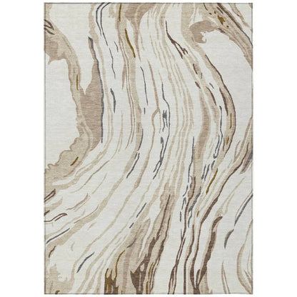 Aureva Ivory Washable Indoor-Outdoor Rug-Outdoor Rugs-LOOMLAN Rugs-2'6" x 3'10"-LOOMLAN