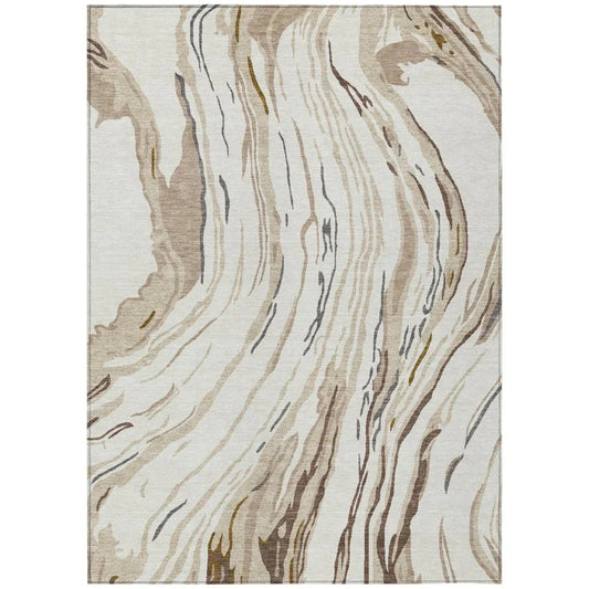 Aureva Ivory Washable Indoor-Outdoor Rug-Outdoor Rugs-LOOMLAN Rugs-2'6" x 3'10"-LOOMLAN