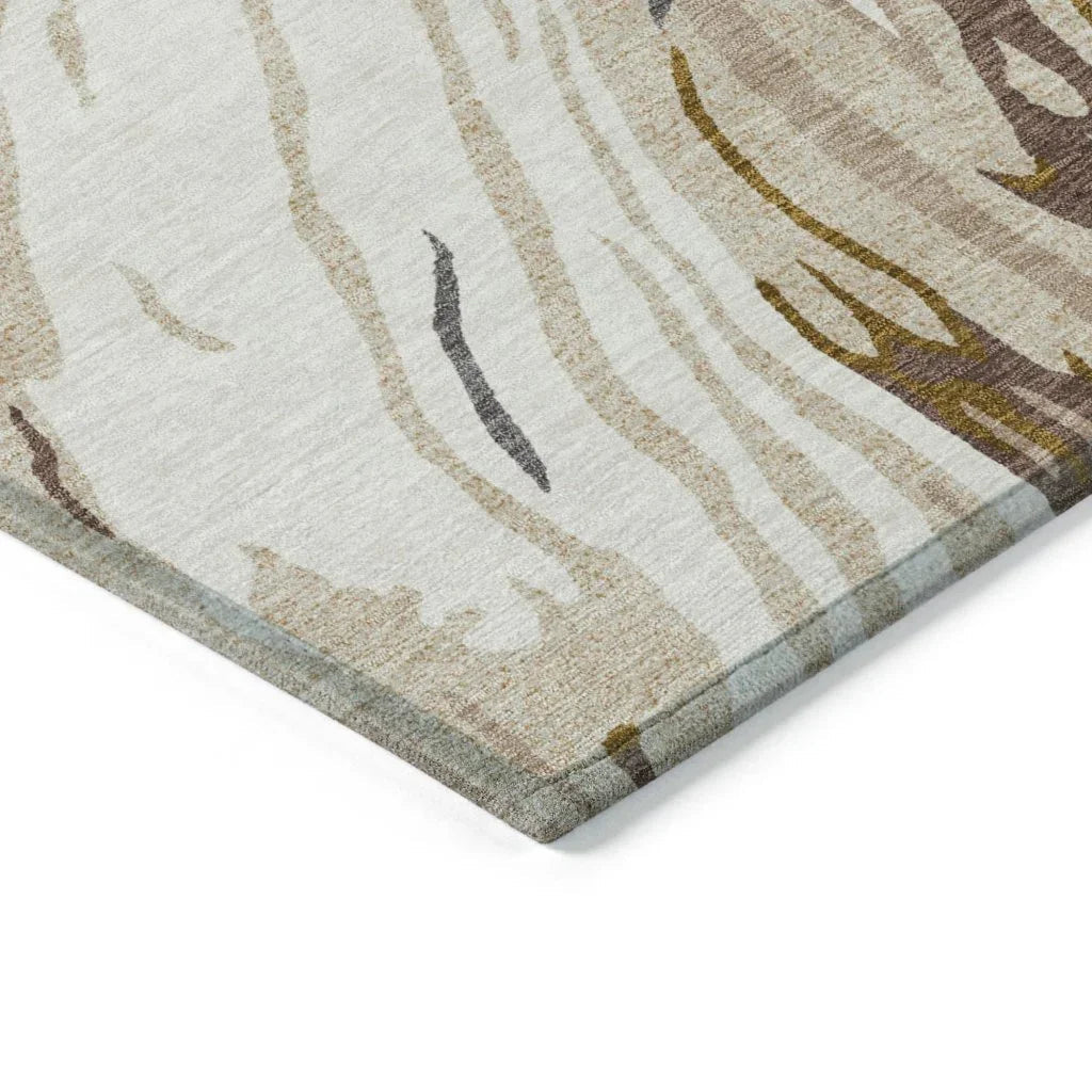 Aureva Ivory Washable Indoor-Outdoor Rug-Outdoor Rugs-LOOMLAN Rugs-LOOMLAN