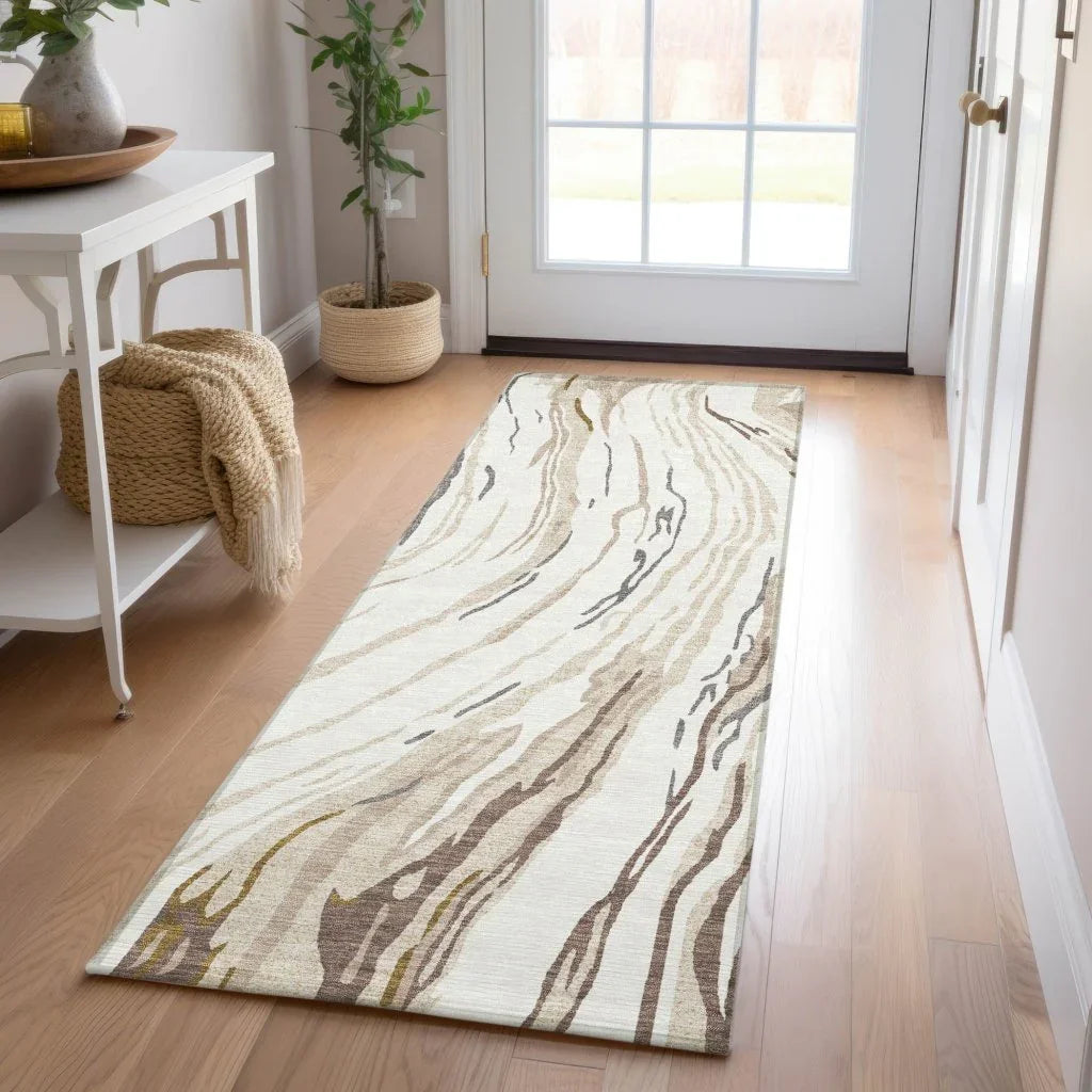 Aureva Ivory Washable Indoor-Outdoor Rug-Outdoor Rugs-LOOMLAN Rugs-LOOMLAN