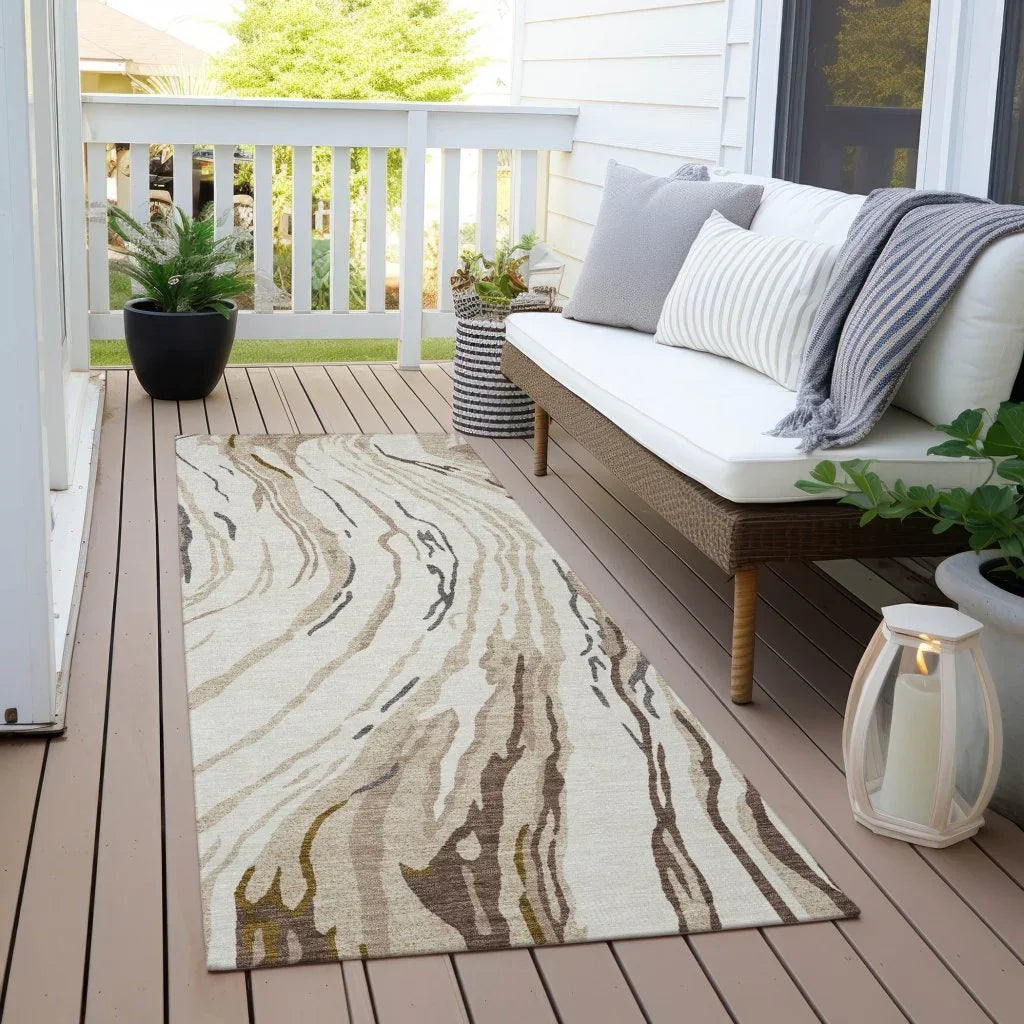 Aureva Ivory Washable Indoor-Outdoor Rug-Outdoor Rugs-LOOMLAN Rugs-LOOMLAN