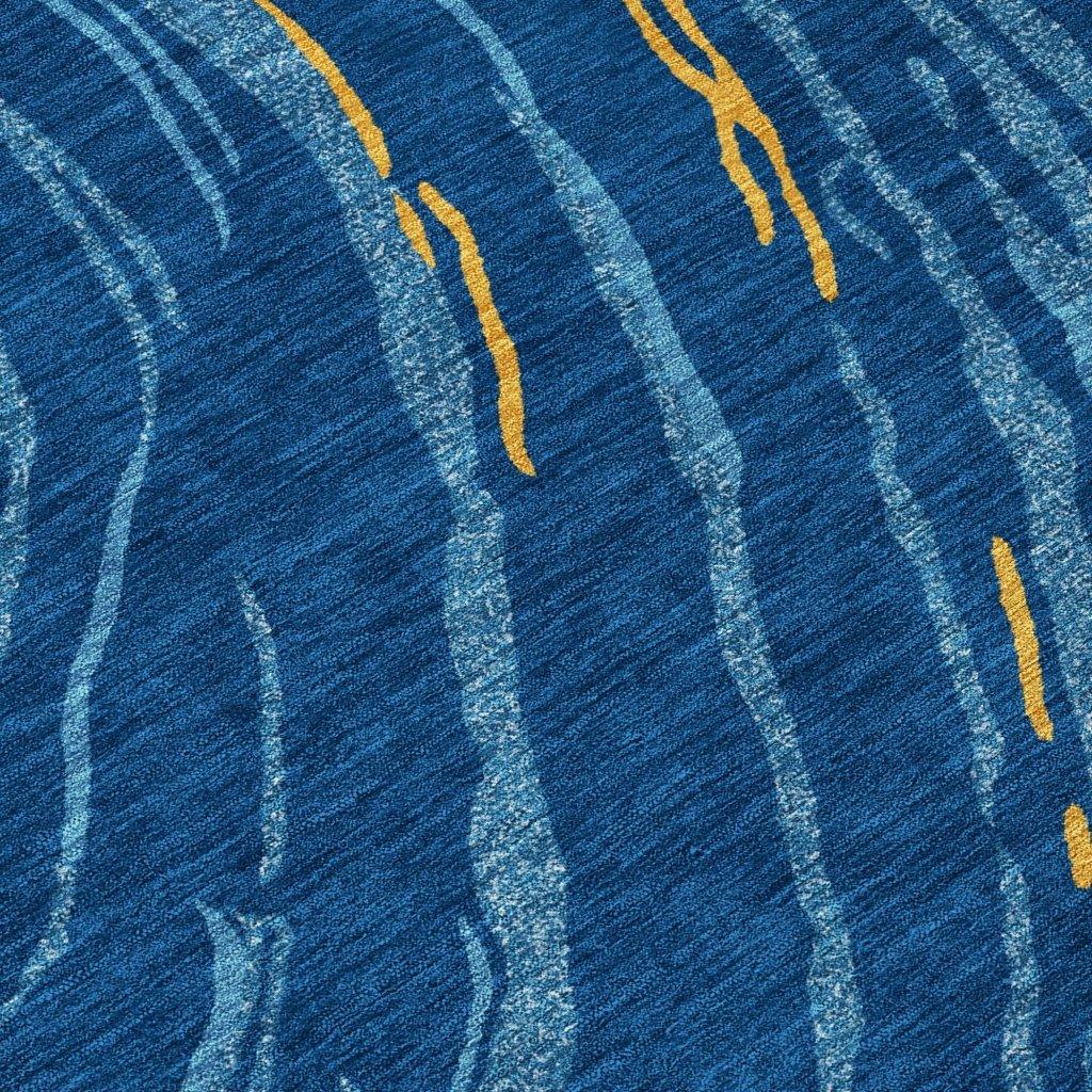 Aureva Navy Washable Indoor-Outdoor Rug-Outdoor Rugs-LOOMLAN Rugs-LOOMLAN