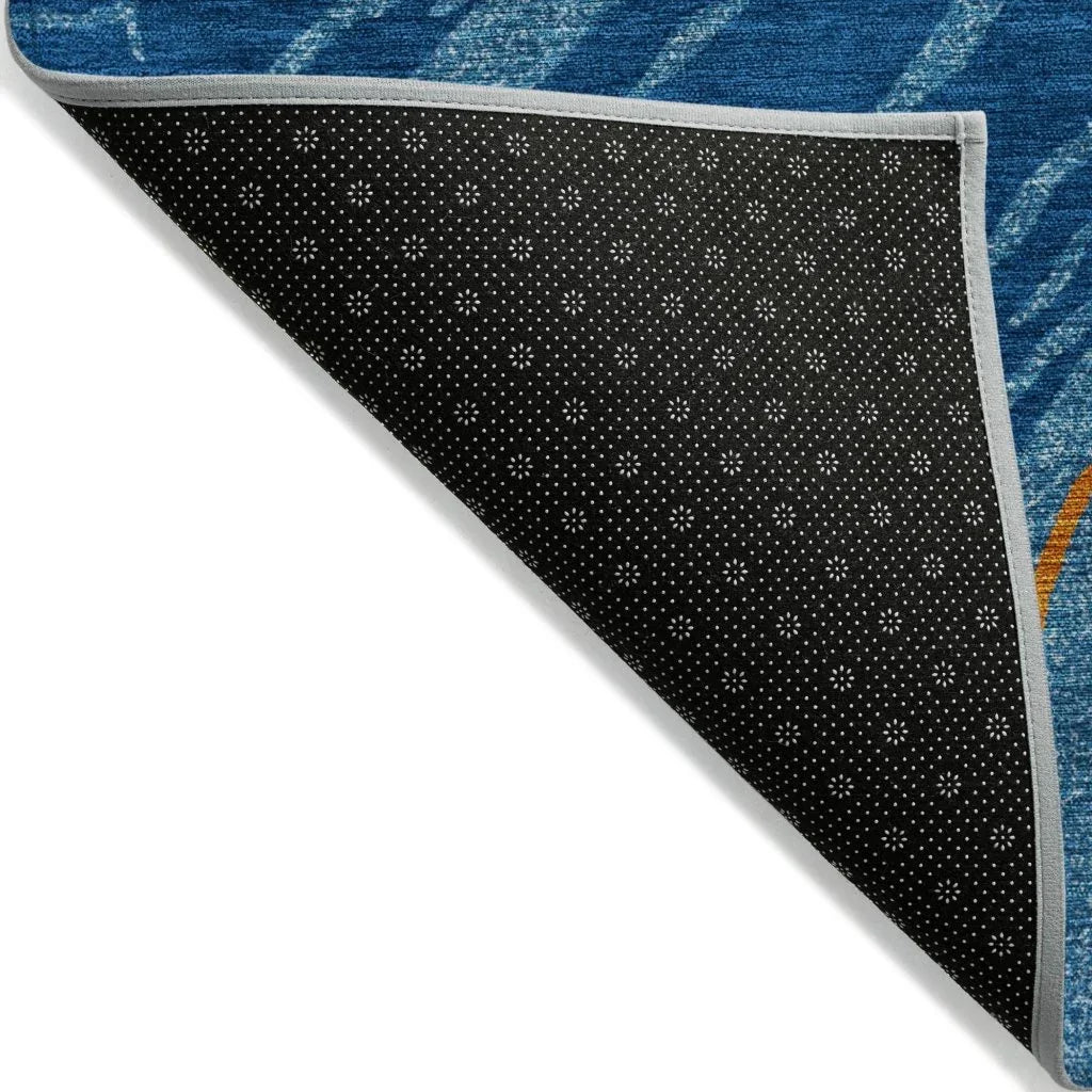 Aureva Navy Washable Indoor-Outdoor Rug-Outdoor Rugs-LOOMLAN Rugs-LOOMLAN