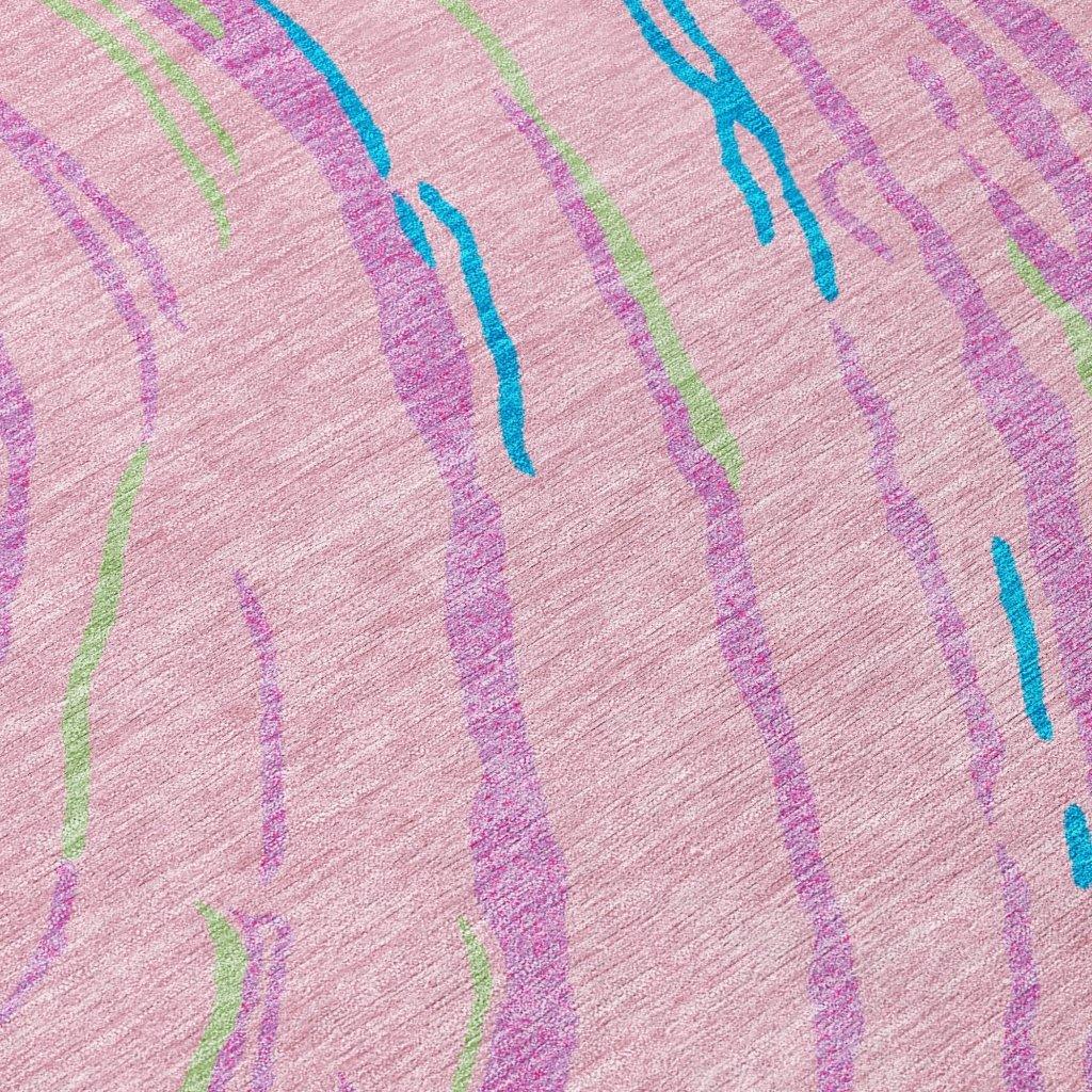 Aureva Pink Washable Indoor-Outdoor Rug-Outdoor Rugs-LOOMLAN Rugs-LOOMLAN