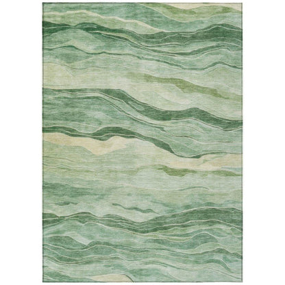 Aurienne Green Washable Indoor - Outdoor Rug - LOOMLAN - LOOMLAN Rugs - Outdoor Rugs