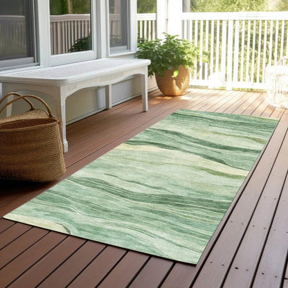 Aurienne Green Washable Indoor - Outdoor Rug - LOOMLAN - LOOMLAN Rugs - Outdoor Rugs