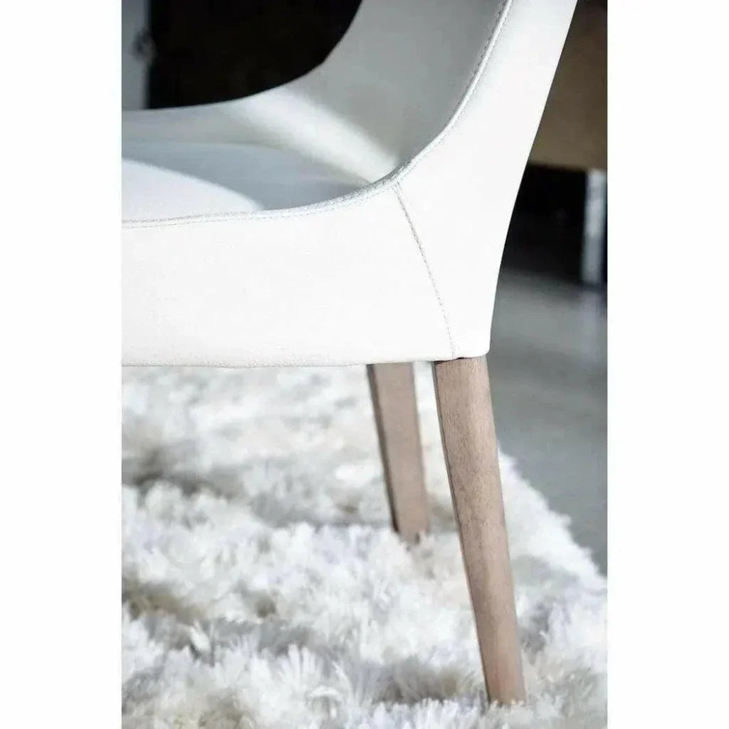 Aurora Alabaster Leather Dining Chair 2PC - LOOMLAN - Essentials For Living - Dining Chairs