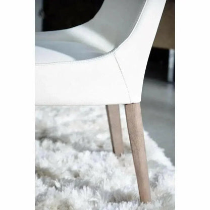 Aurora Alabaster Leather Dining Chair 2PC - LOOMLAN - Essentials For Living - Dining Chairs